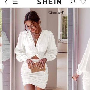 Satin long sleeve dress